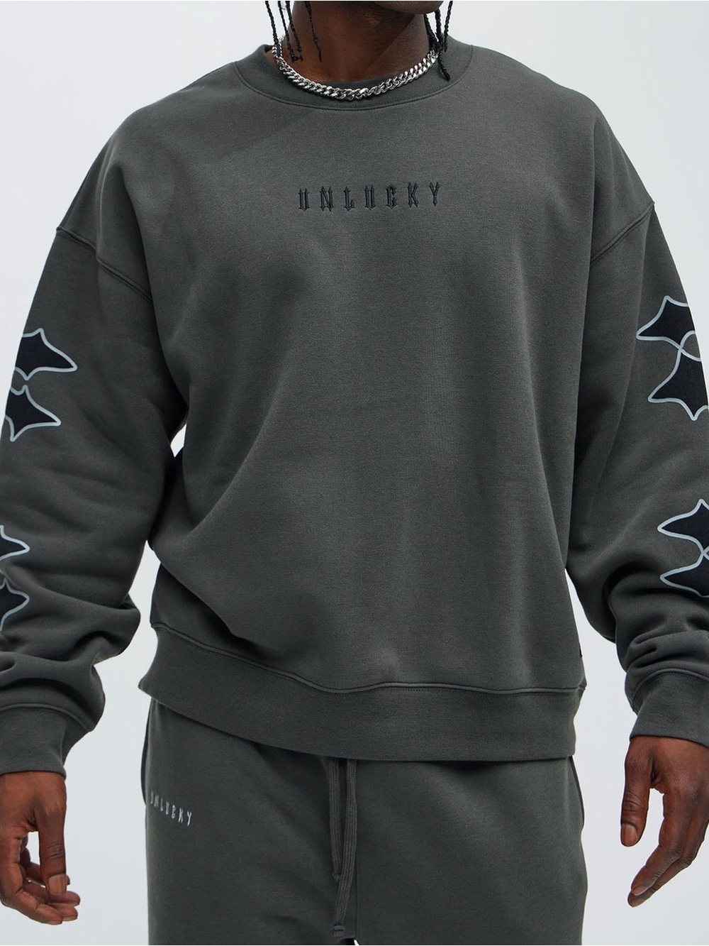 Lucky Brand Men's Crewneck Sweatshirt in Charcoal Gray